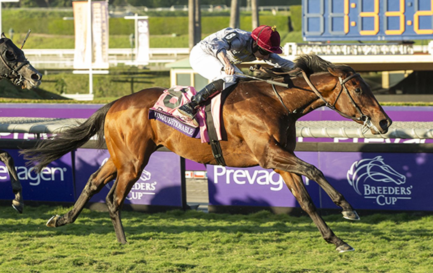 Unquestionable and jockey Ryan Moore win the Grade I $1,000,000 Prevagen Breeders' Cup Turf Friday, November 3, 2023 at Santa Anita Park, Arcadia, CA.
Benoit Photo.